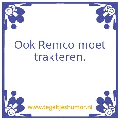 Tegeltje: Remco
