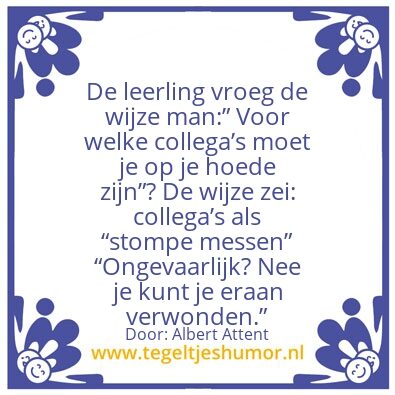 Tegeltje: Op je hoede zijn.