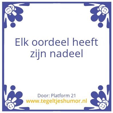 Tegeltje: Oordeel