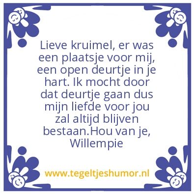 Tegeltje: Lieve Tanja