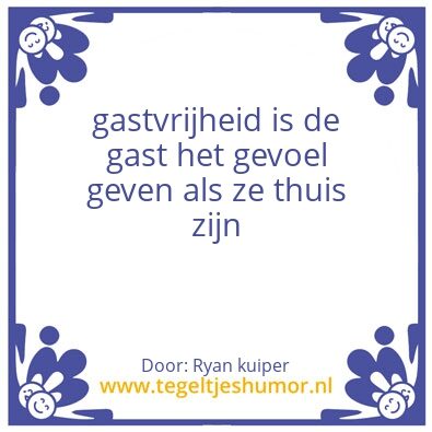 Tegeltje: gastvrijheid