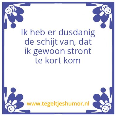 Tegeltje: schijt aan