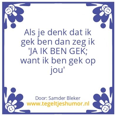 Tegeltje: Gekke werk