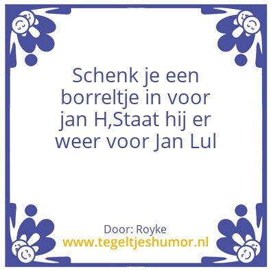 Tegeltje: Jan lul