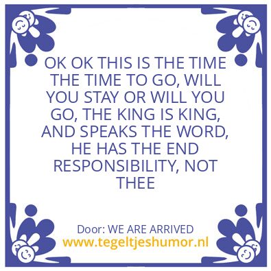 Tegeltje: AL IS WELL