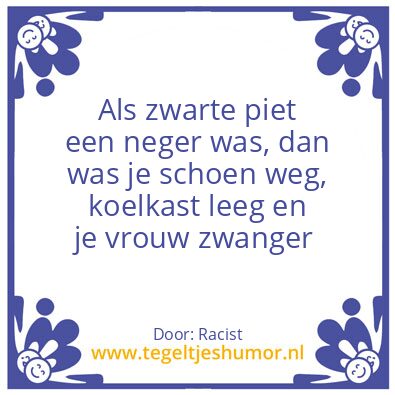 Tegeltje: Zwarte piet