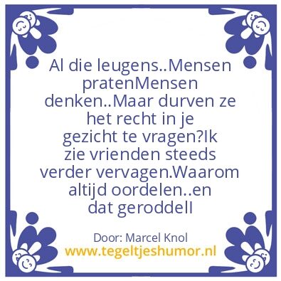 Tegeltje: Leugen