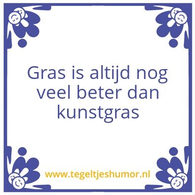 Tegeltje: Kunstgras