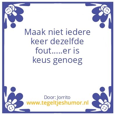 Tegeltje: Foutje