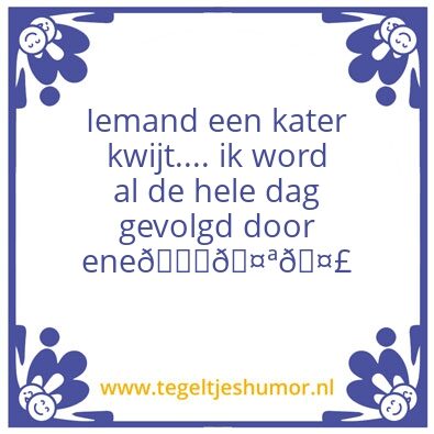 Tegeltje: Kater