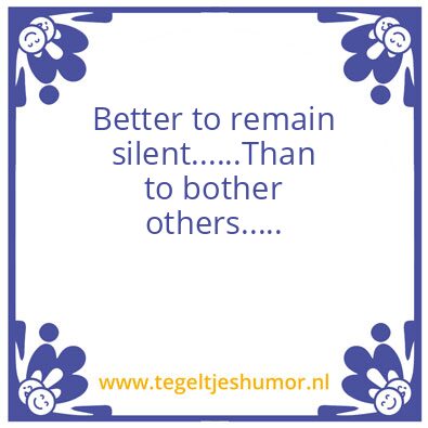Tegeltje: Silent