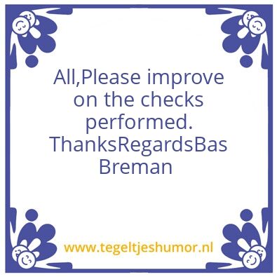 Tegeltje: BAS