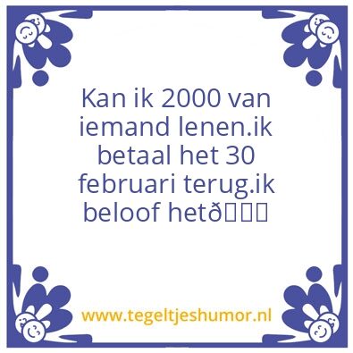 Tegeltje: Geld lenen