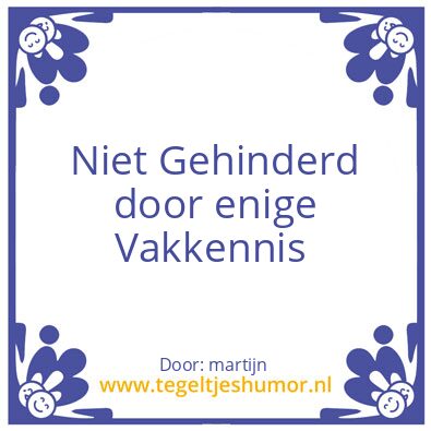 Tegeltje: vakkennis