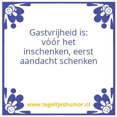 Tegeltje: gastvrijheid