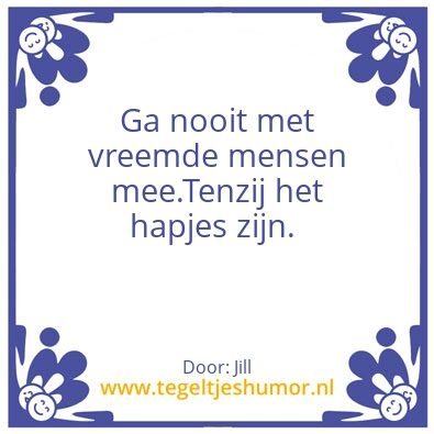 Tegeltje: Hapje