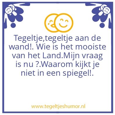 Tegeltje: De spiegel.