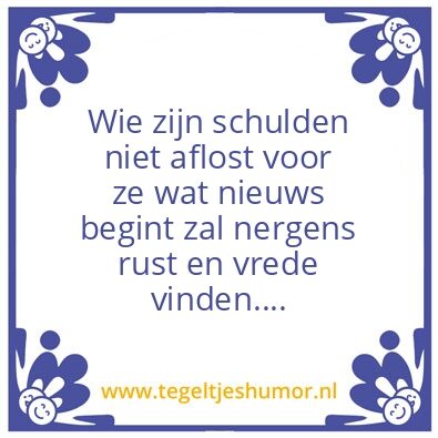 Tegeltje: schulden