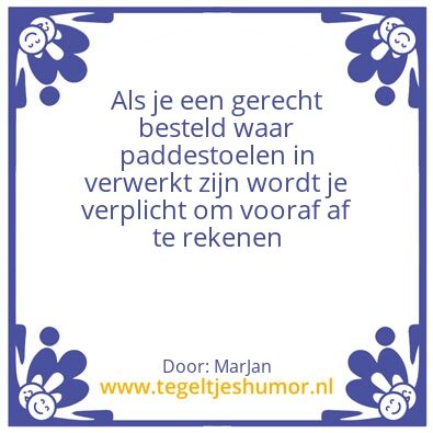 Tegeltje: Menukaart