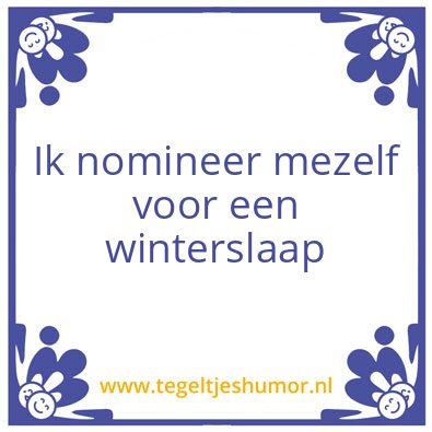 Tegeltje: Winterslaap