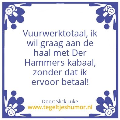 Tegeltje: VWT rijm.