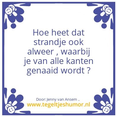 Tegeltje: Strand(je) ..