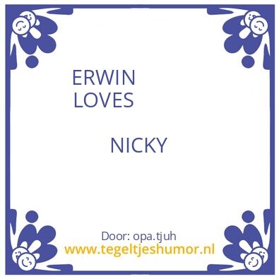 Tegeltje: erwin