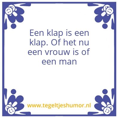 Tegeltje: Een klap