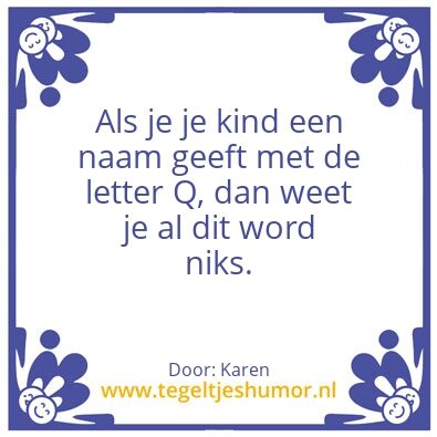 Tegeltje: Letter Q
