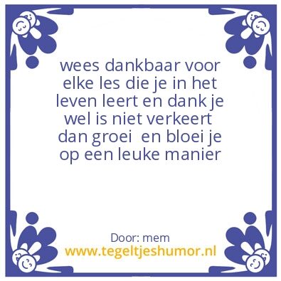 Tegeltje: lessen