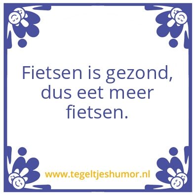 Tegeltje: Fietsen
