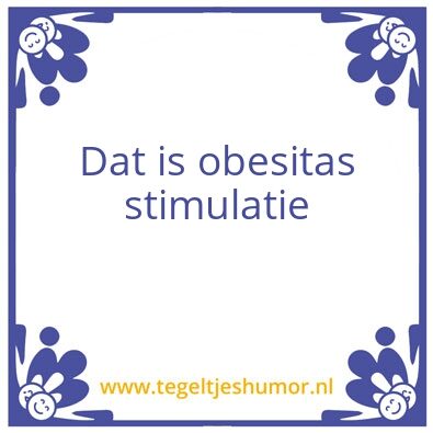 Tegeltje: obesitas