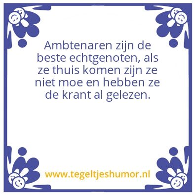 Tegeltje: Ambtenaar
