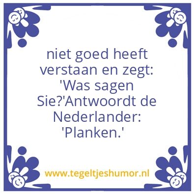 Tegeltje: Nederlanders vs duitser #2
