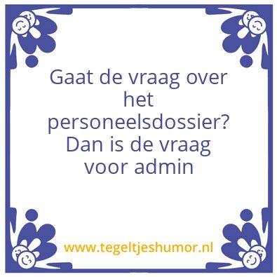 Tegeltje: Admin