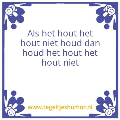 Tegeltje: Hout