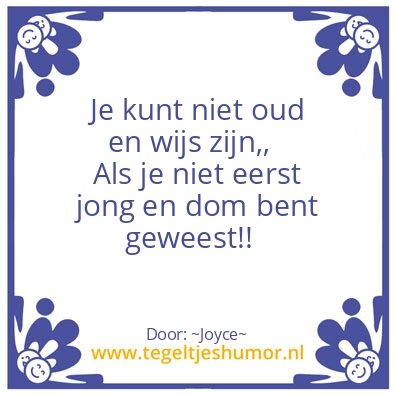 Tegeltje: Oud, jong