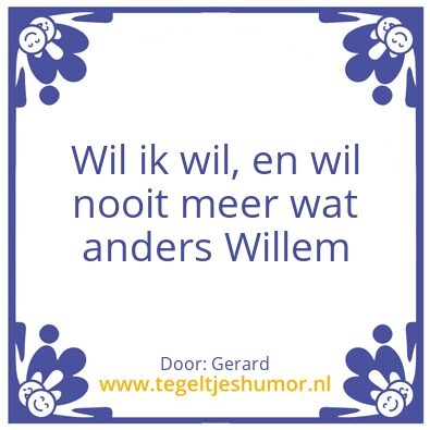 Tegeltje: Willem