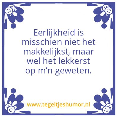 Tegeltje: Schoon geweten