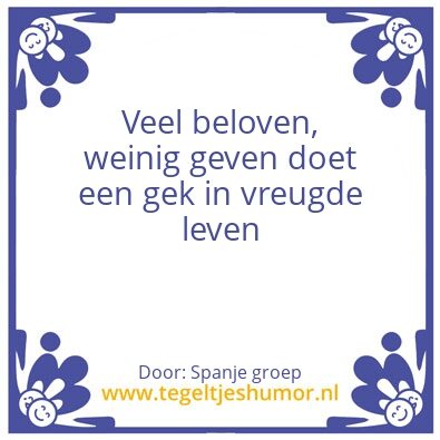 Tegeltje: Beloven