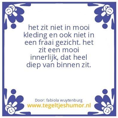 Tegeltje: mooi klesing