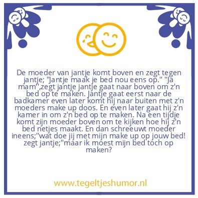 Tegeltje: Bed Opmaken
