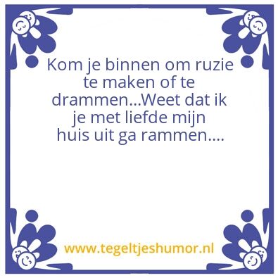 Tegeltje: Huisregel Nummer 1
