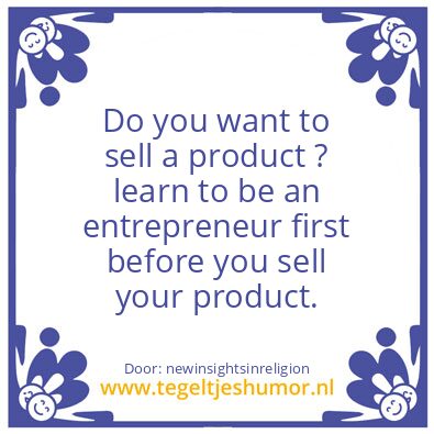 Tegeltje: to sell a product