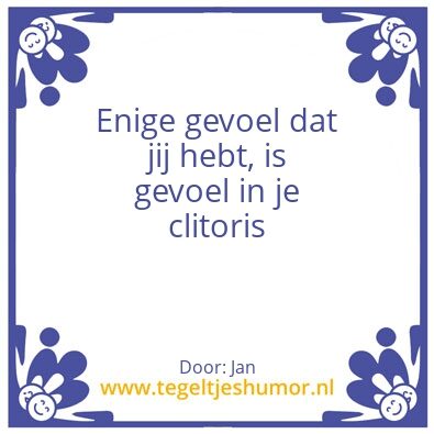Tegeltje: Gevoel