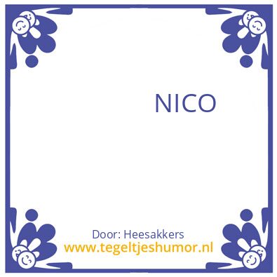 Tegeltje: Nico