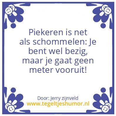 Tegeltje: Piekeren