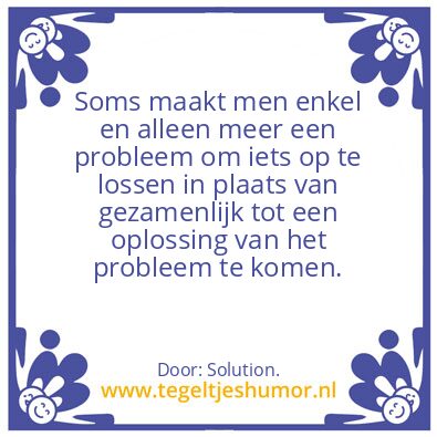 Tegeltje: Oplossen.