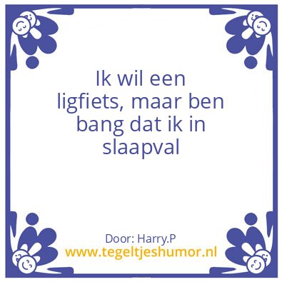 Tegeltje: Ligfiets