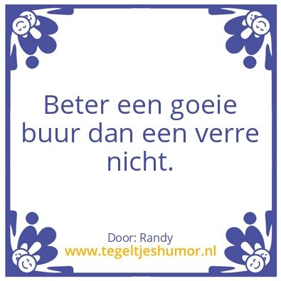 Tegeltje: Verre nicht
